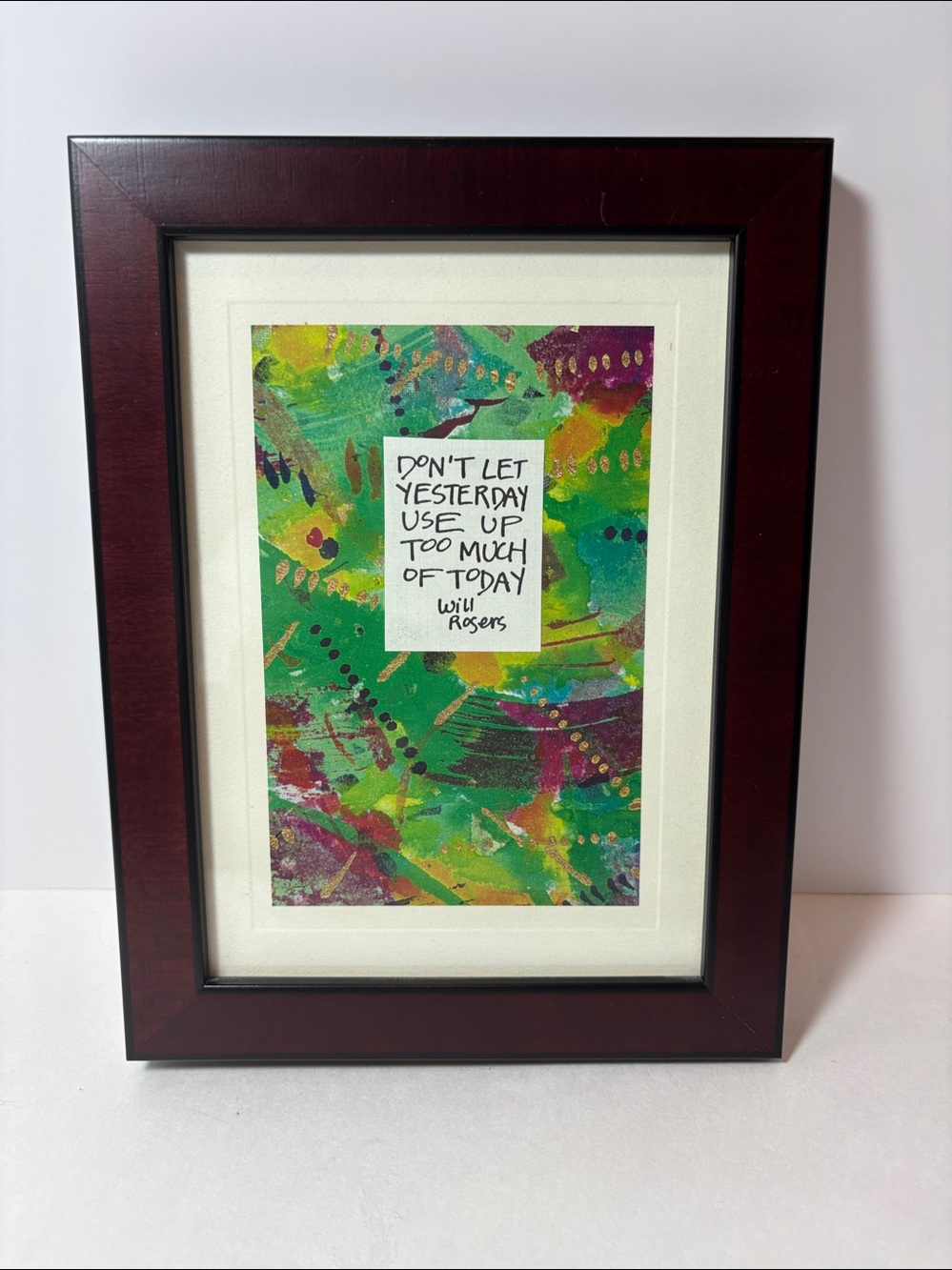 Framed Green Abstract Inspirational Wall Art